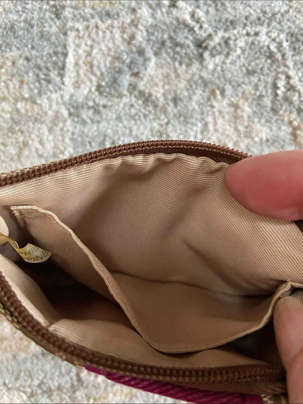 Coach (2012-13) Signature Wristlet in Khaki and Passion Berry (F49174)